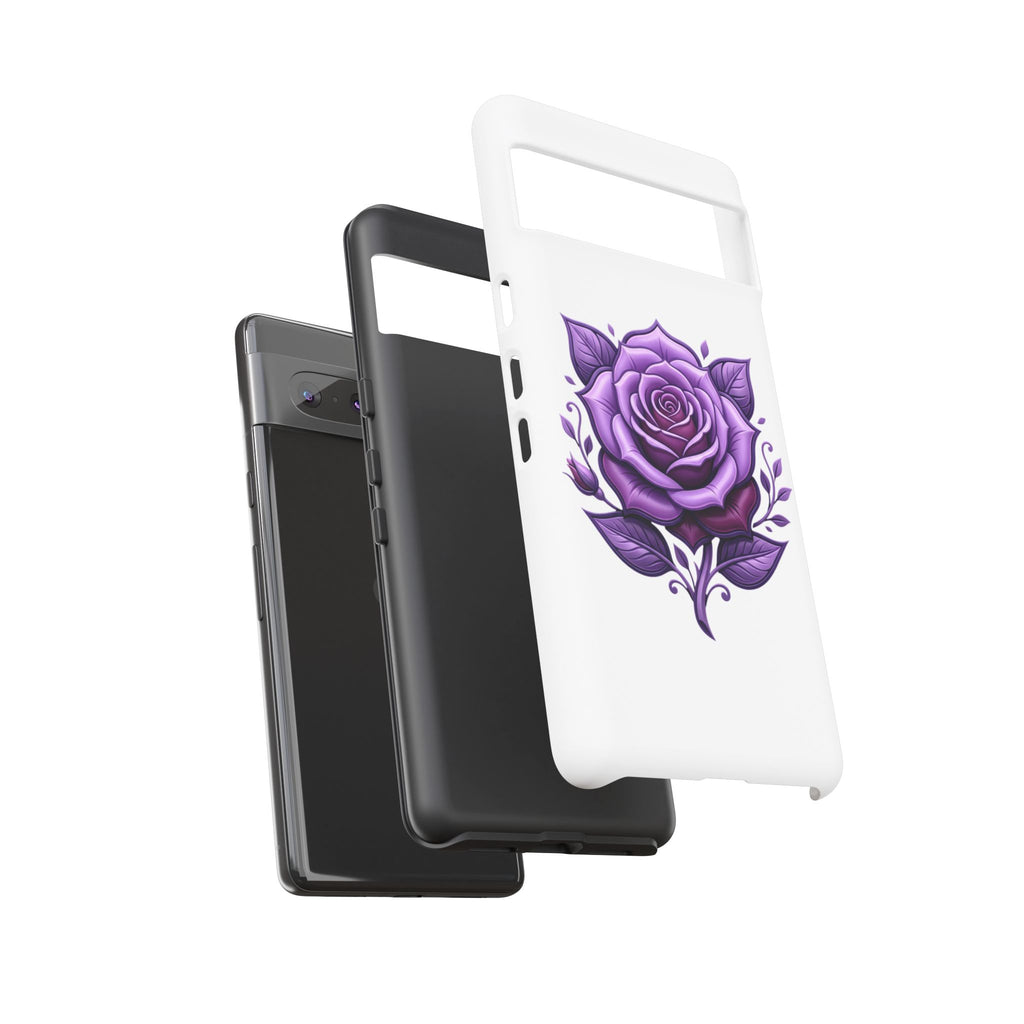 Purple Rose Tough Phone Case — Floral Protective Phone Cover