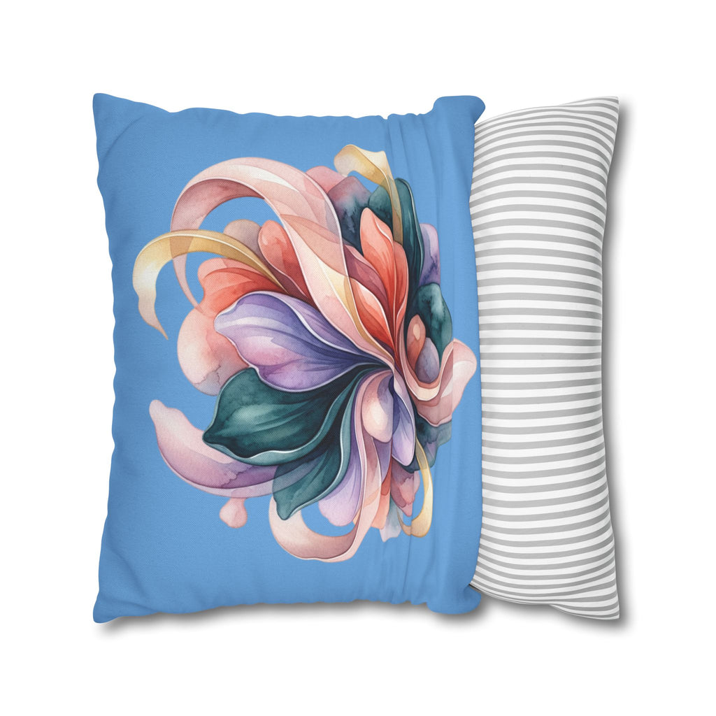 Floral Swirl Pillowcase — Colorful Abstract Blossom Throw Pillow