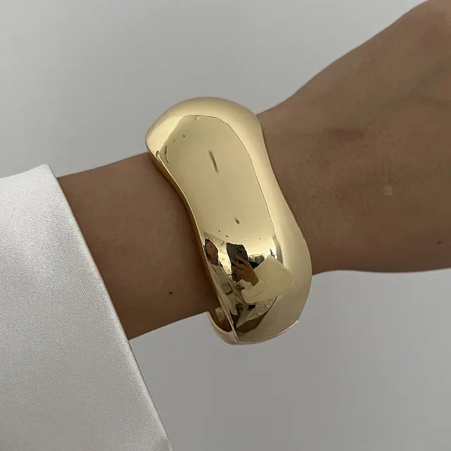 Cuff Wide Bangle Gold & Silver