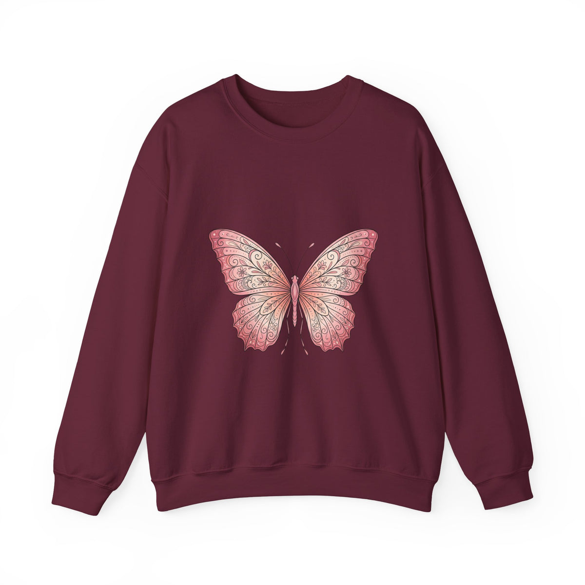 Pink Watercolor Butterfly Crewneck Sweatshirt