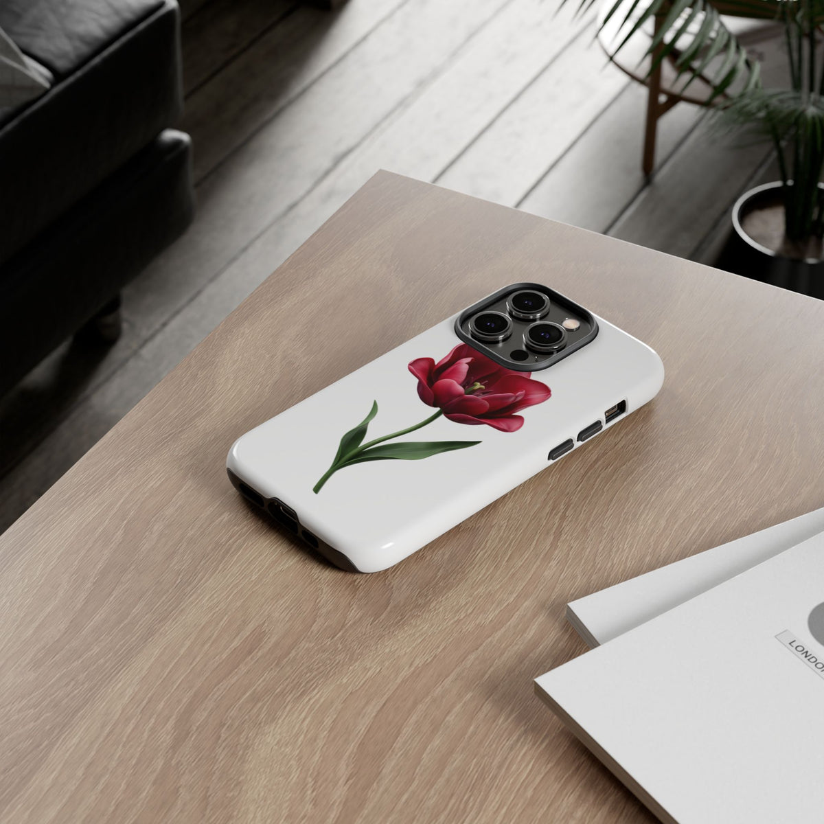Tulip Floral Tough Phone Case – Protective Blossom iPhone Cover