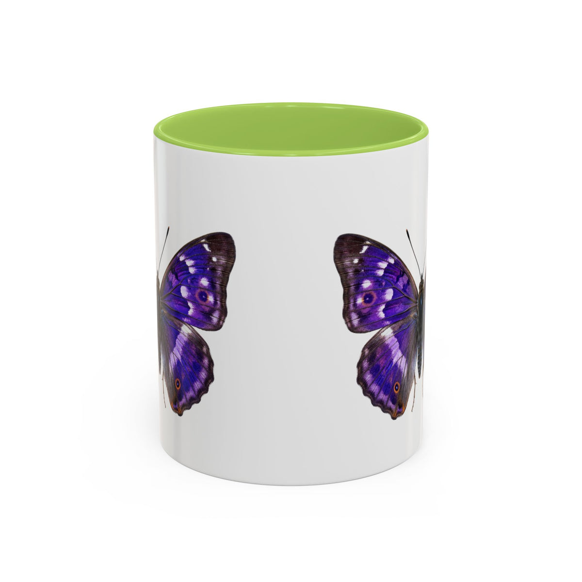 Purple Butterfly Accent Coffee Mug – Elegant Floral Butterfly Ceramic Cup