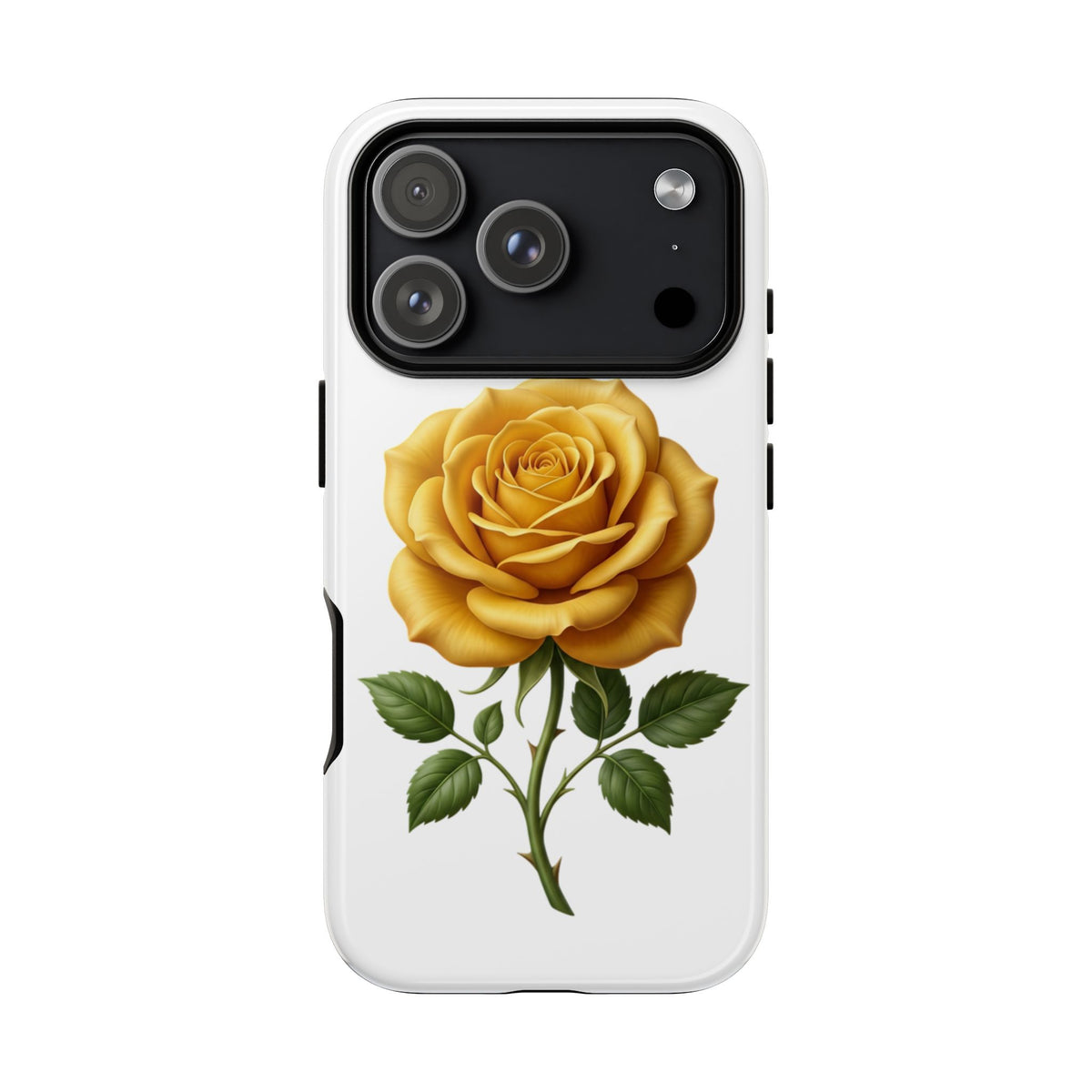 Yellow Rose Phone Case — Vintage Floral Tough Protective Cover