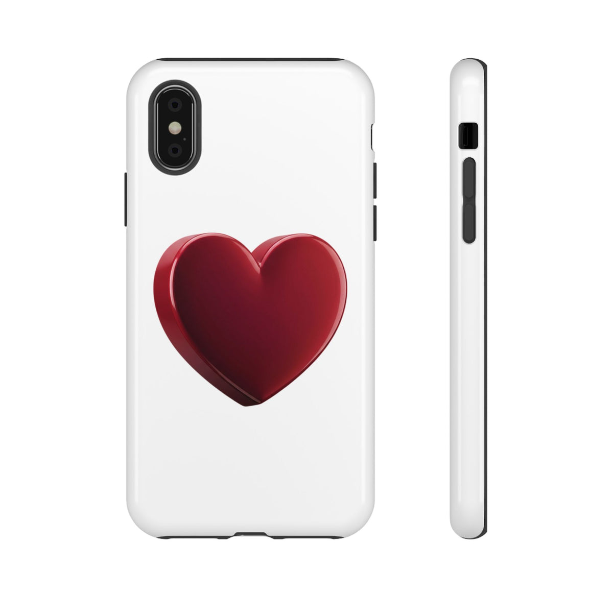 Heart Tough Phone Case - Red 3D Heart Protective Phone Case