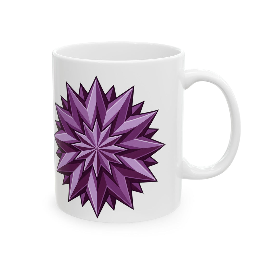Purple Geometric Starburst Ceramic Mug – 11oz & 15oz