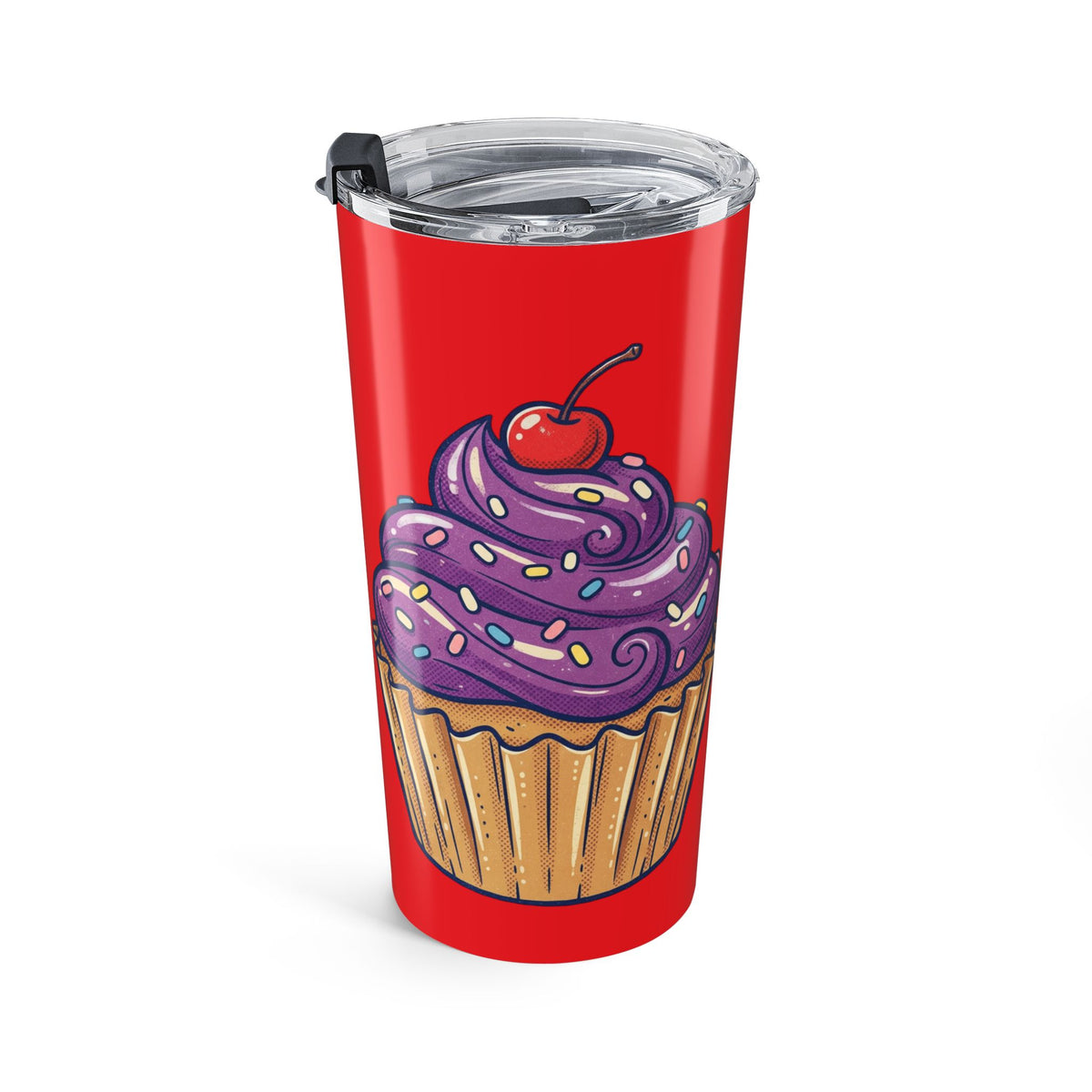 20oz Purple Cupcake Travel Tumbler Red — Insulated Coffee & Tea Cup