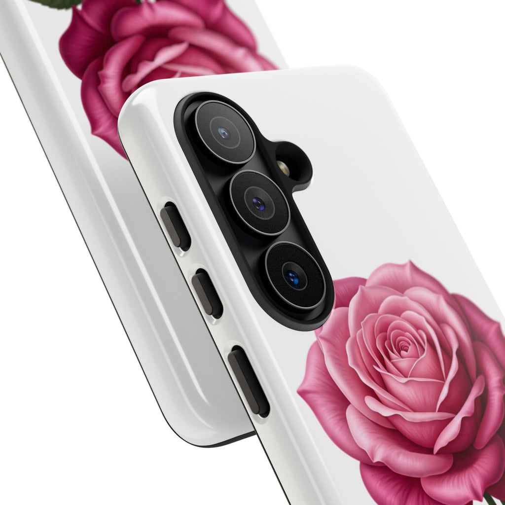 Pink Rose Tough Phone Case — Floral Protective iPhone Cover