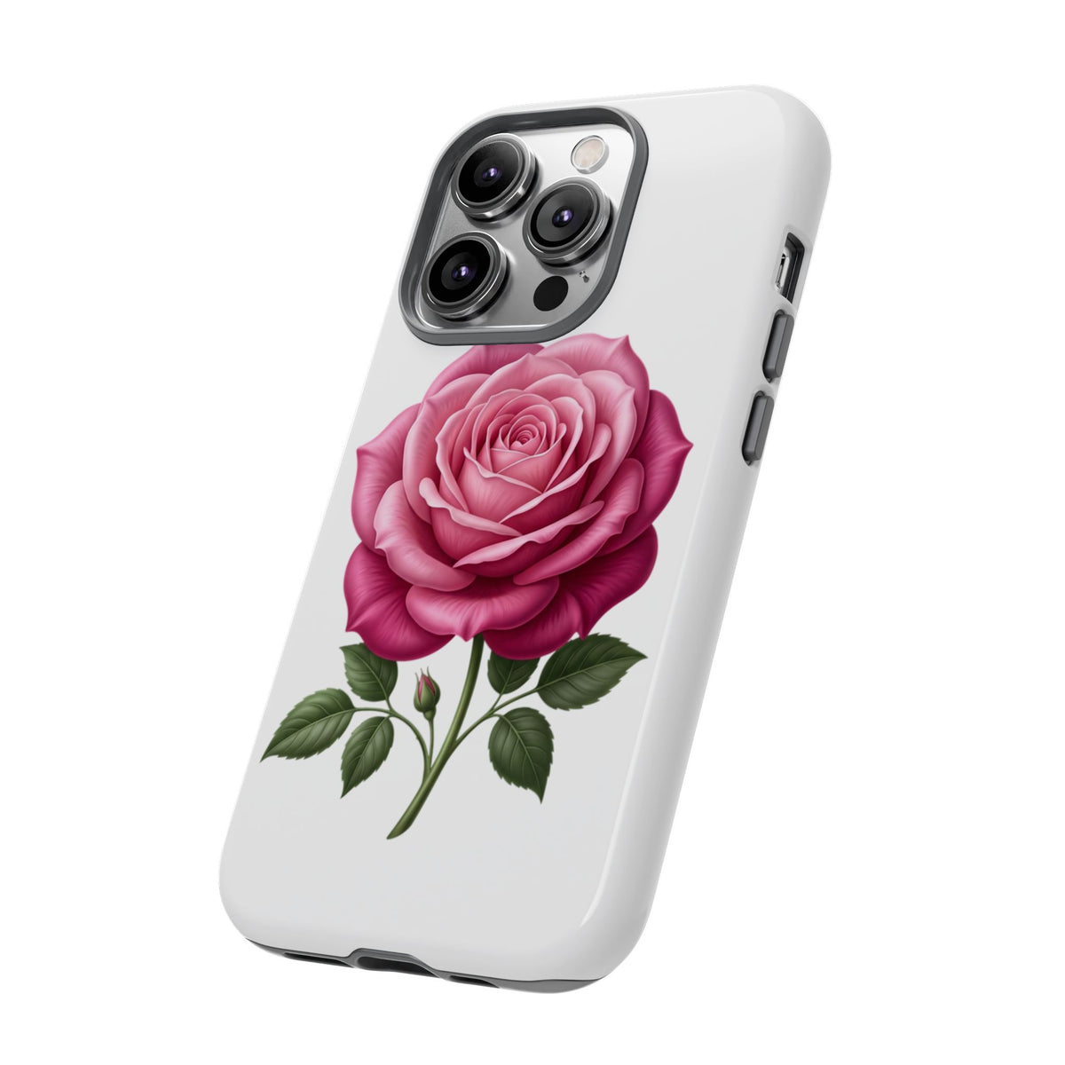 Pink Rose Tough Phone Case — Floral Protective iPhone Cover
