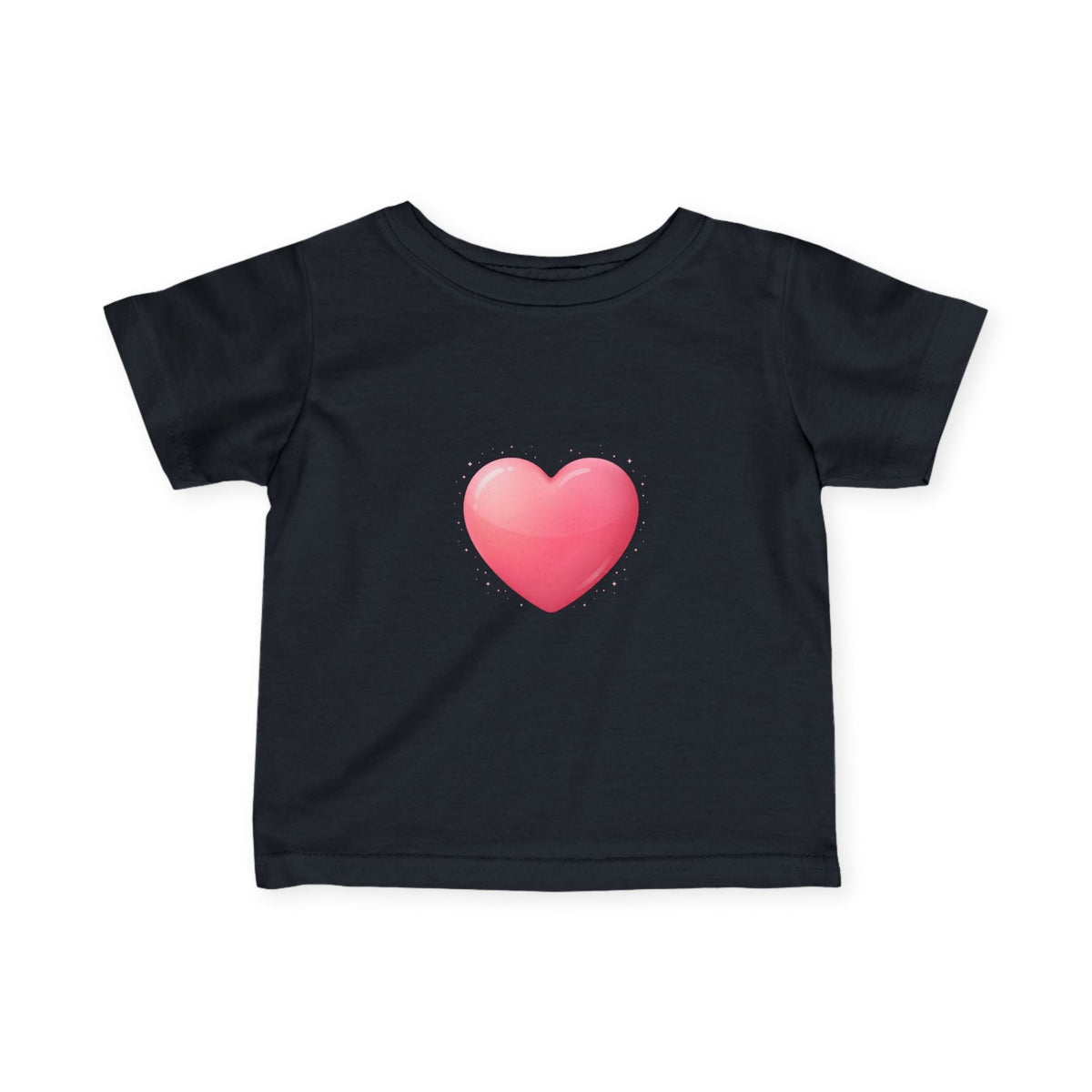 Infant Tee — Pink Heart Graphic Baby Shirt (Love Emoji)