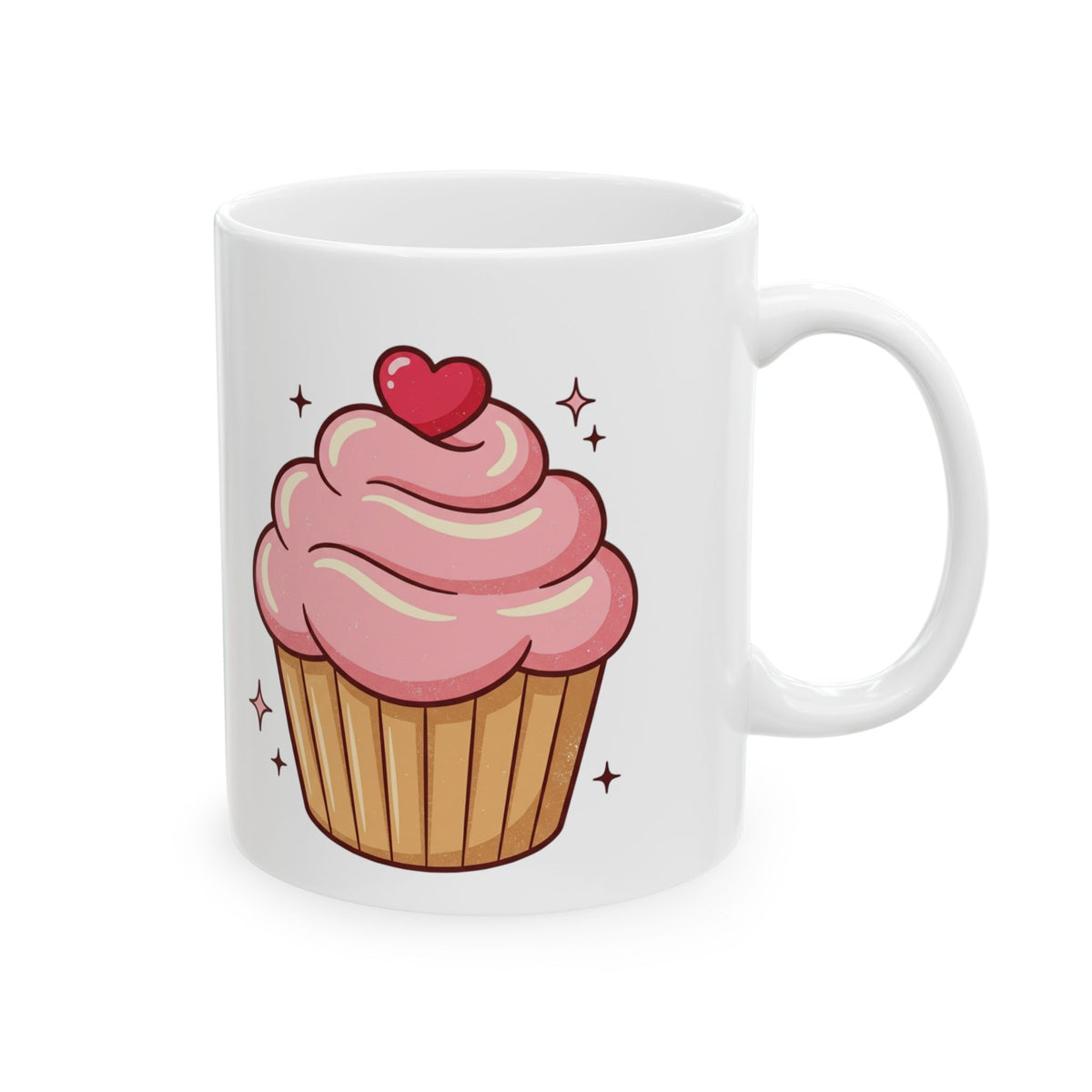 Pink Cupcake Ceramic Mug, (11oz, 15oz)