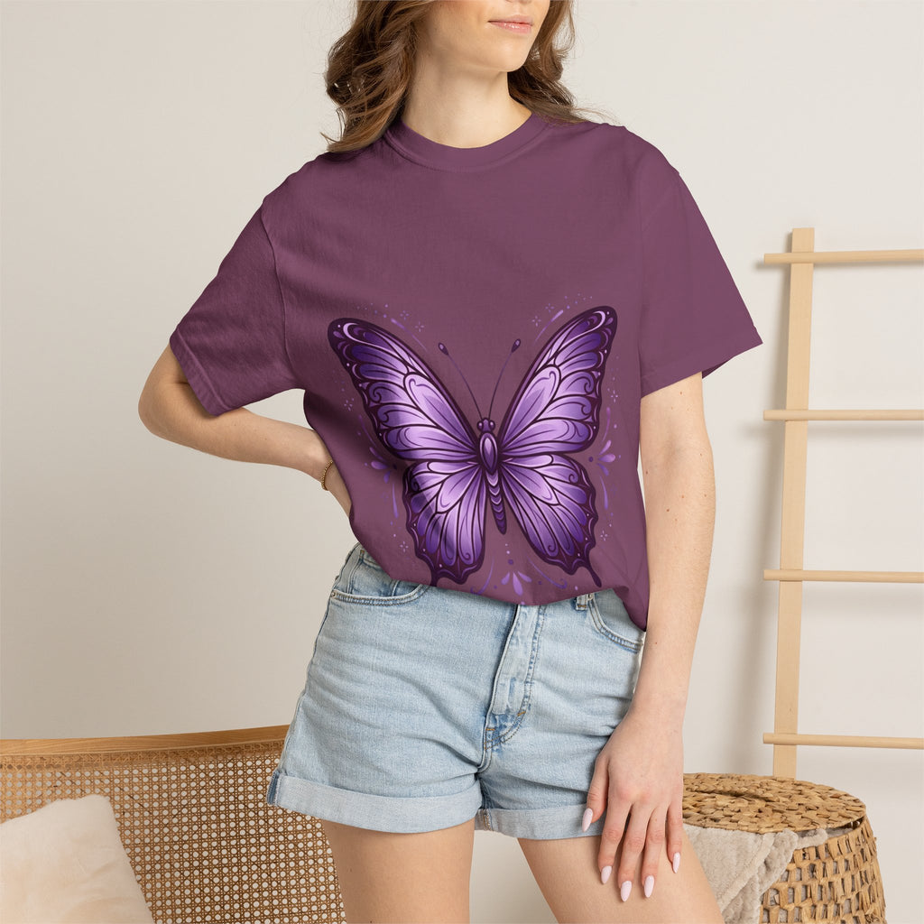 Purple Butterfly T-Shirt — Elegant Monarch Graphic Tee