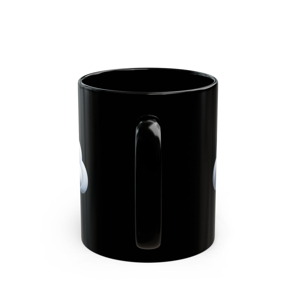 Cloud Icon Black Mug — Cute Minimal Cloud Coffee Cup (11oz/15oz)