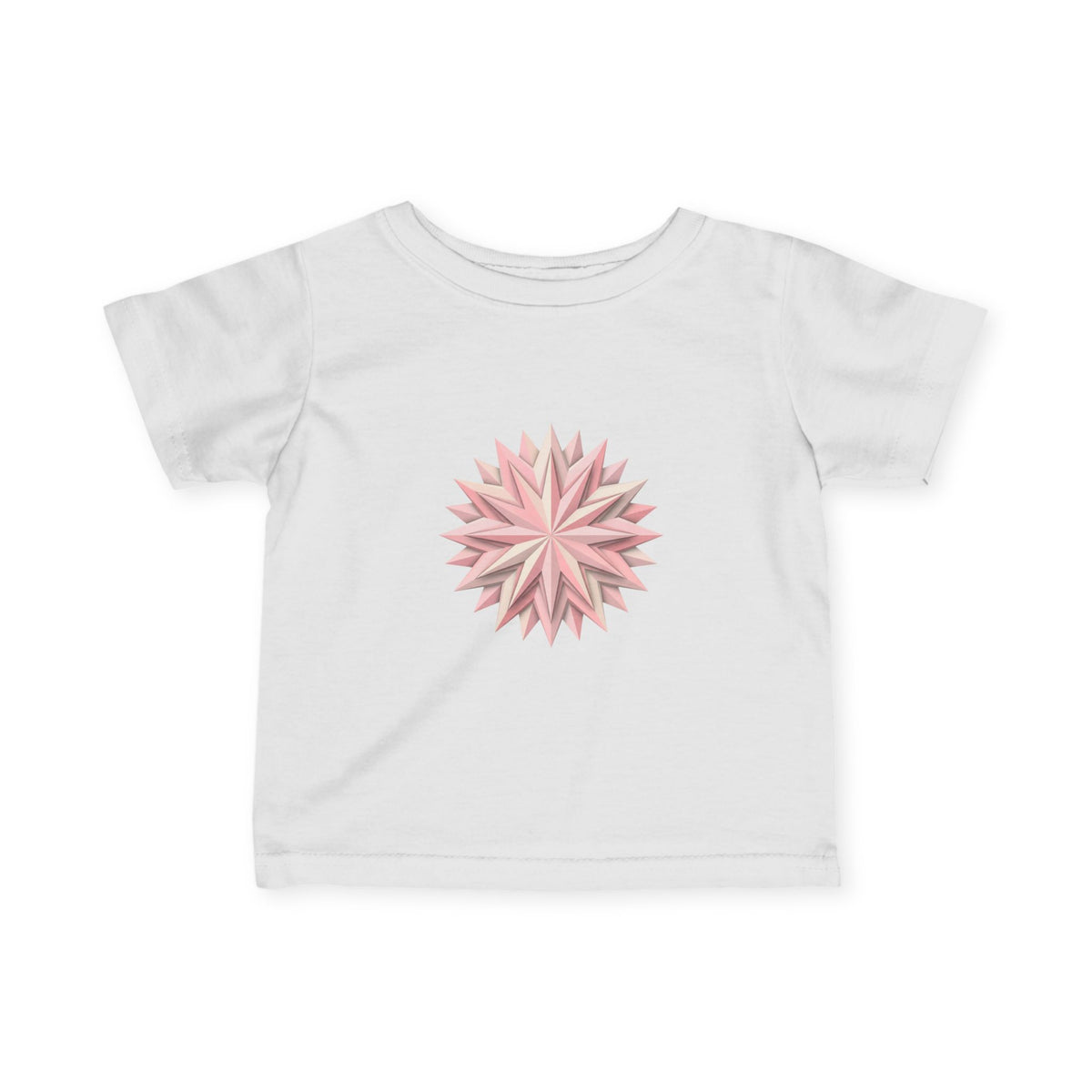 Infant Tee with Pink Starburst Floral Mandala — Baby Shower Gift