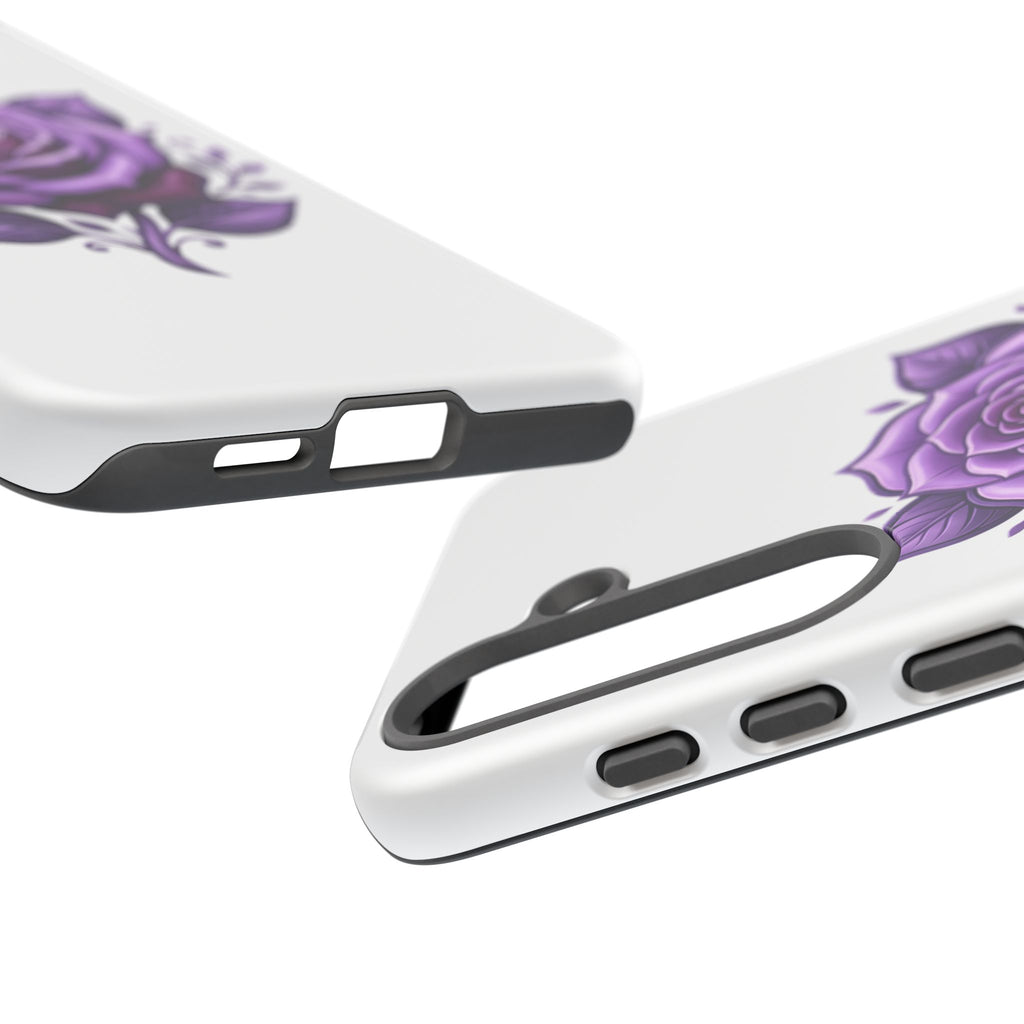 Purple Rose Tough Phone Case — Floral Protective Phone Cover