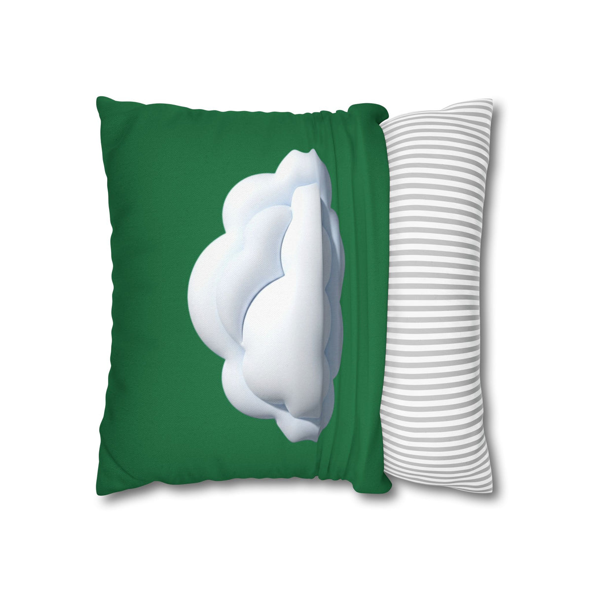Cloud Graphic Pillowcase — Dark Green Decorative Throw Pillow Cover