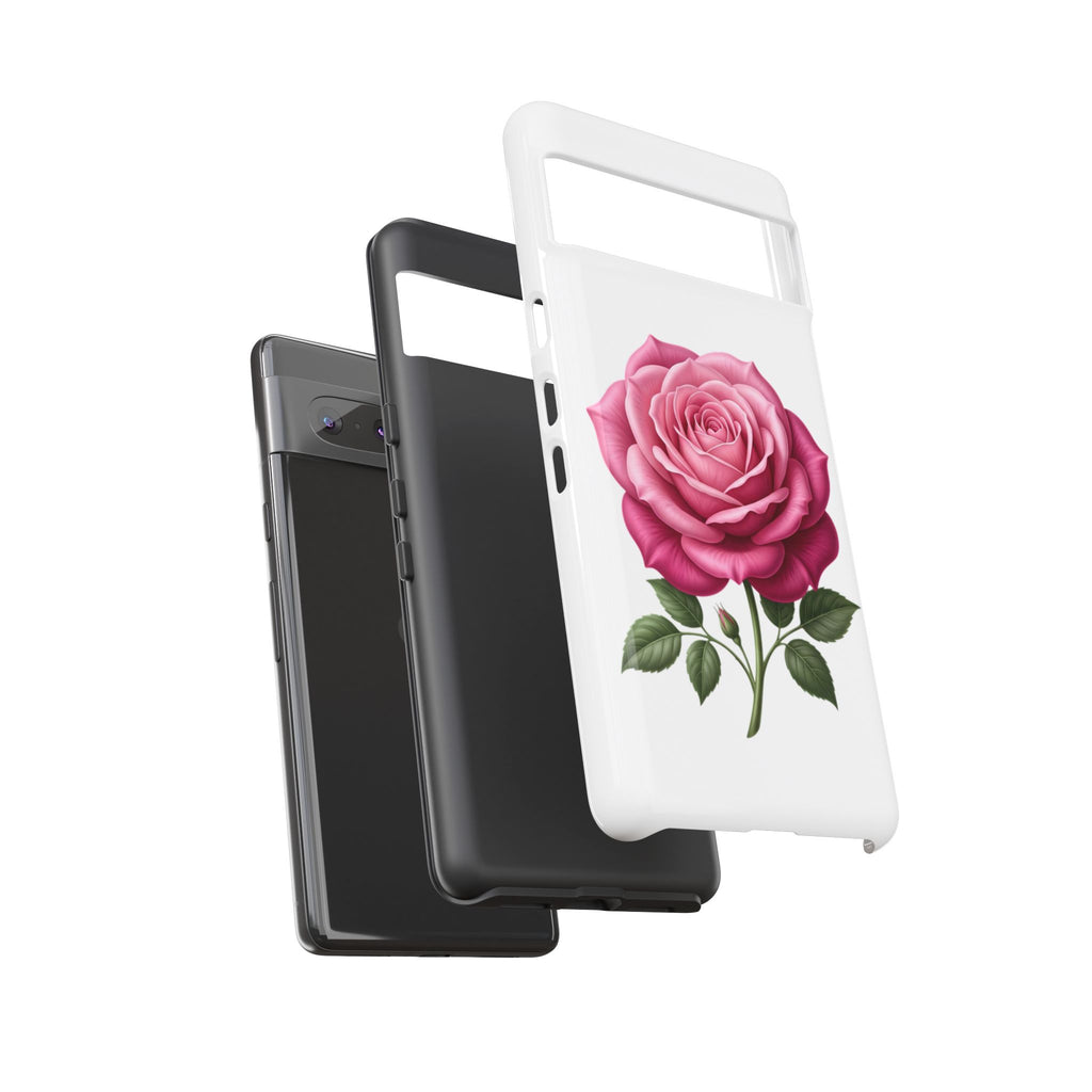 Pink Rose Tough Phone Case — Floral Protective iPhone Cover