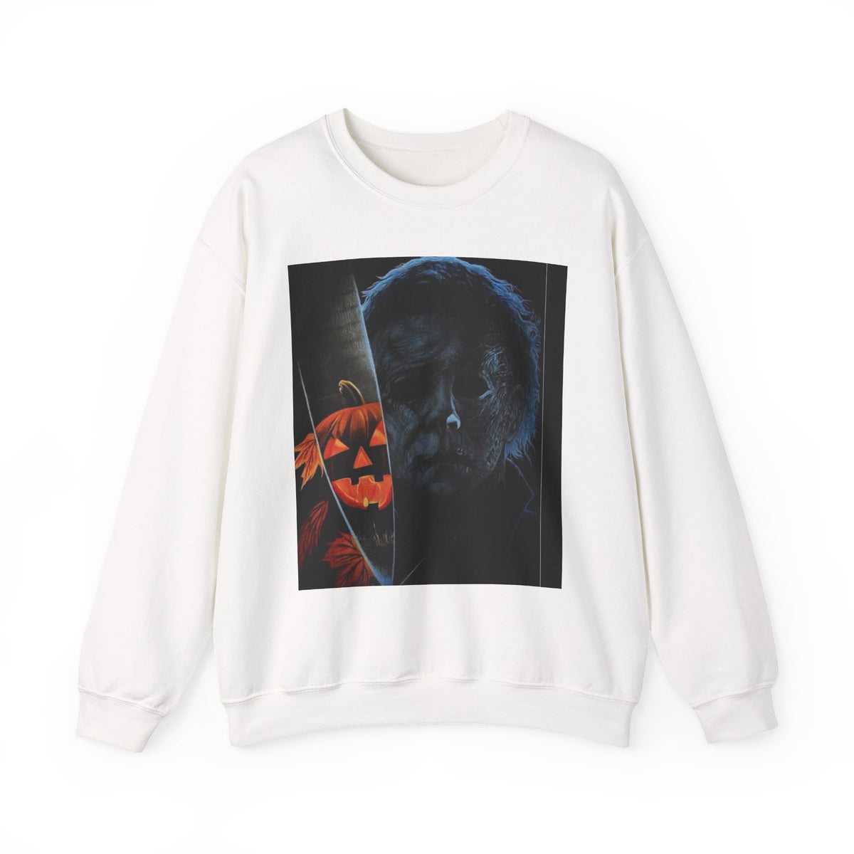 Halloween Thriller Crewneck Sweatshirt — Michael Myers & Jack-O'-Lantern Graphic