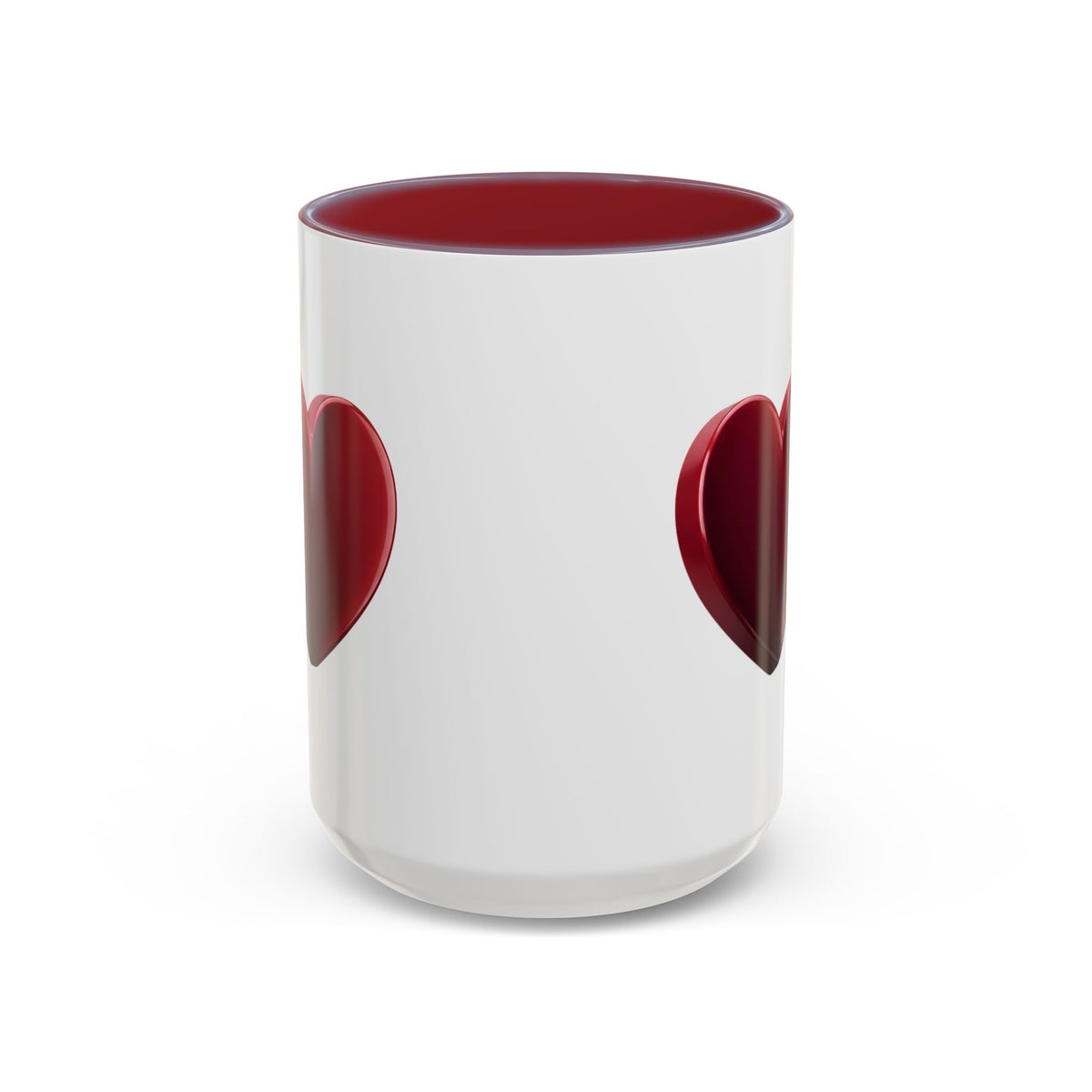 Heart Accent Coffee Mug – Red 3D Heart Design, Valentine’s Day Gift