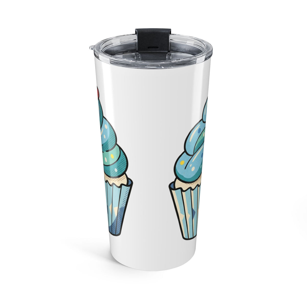 Cupcake Tumbler White 20oz – Blue Sweet Treat Travel Mug