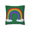 Rainbow Dark Green Spun Polyester Square Pillowcase
