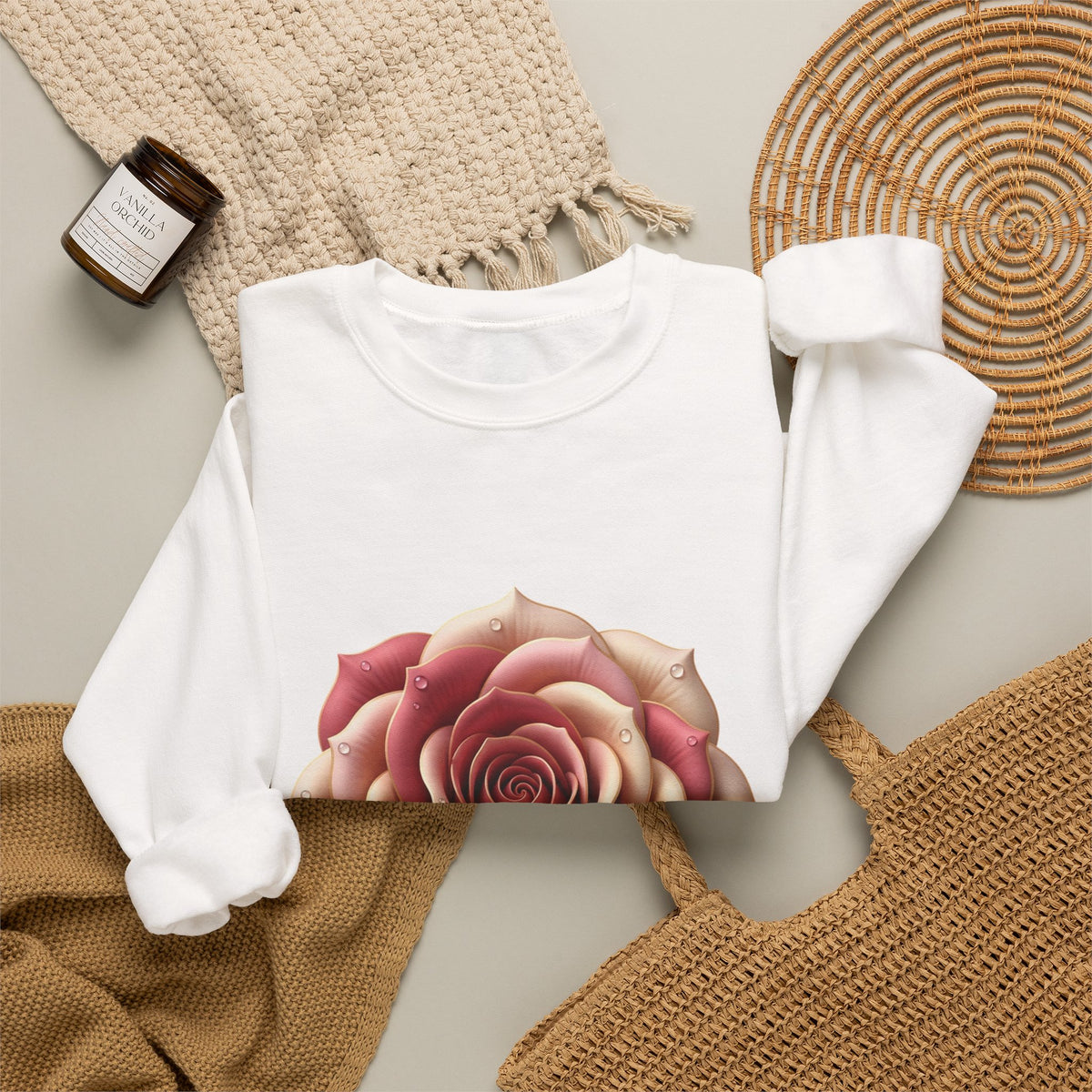 Rose Bloom Crewneck Sweatshirt