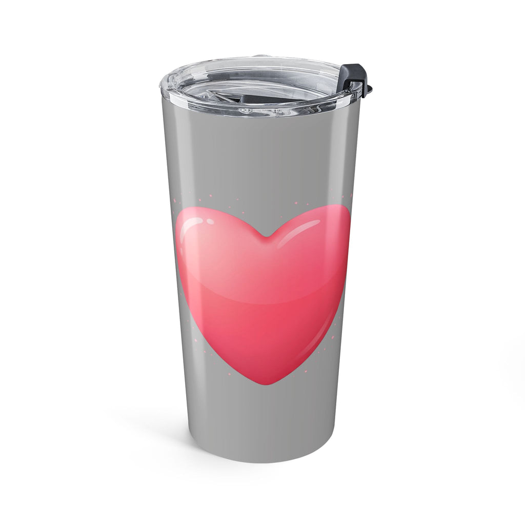 Pink Heart Tumbler Grey 20oz