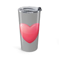 Pink Heart Tumbler Grey 20oz