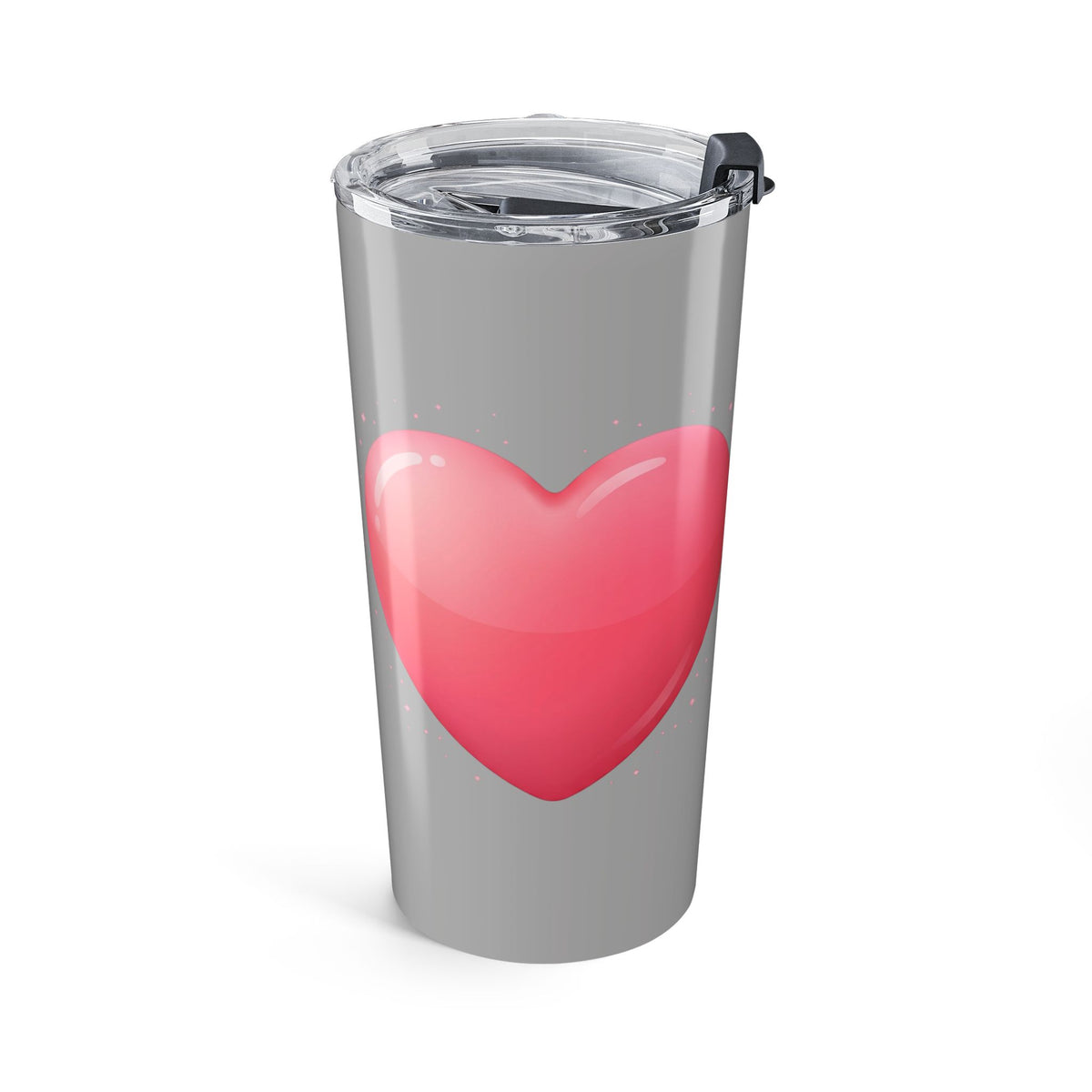 Pink Heart Tumbler Grey 20oz