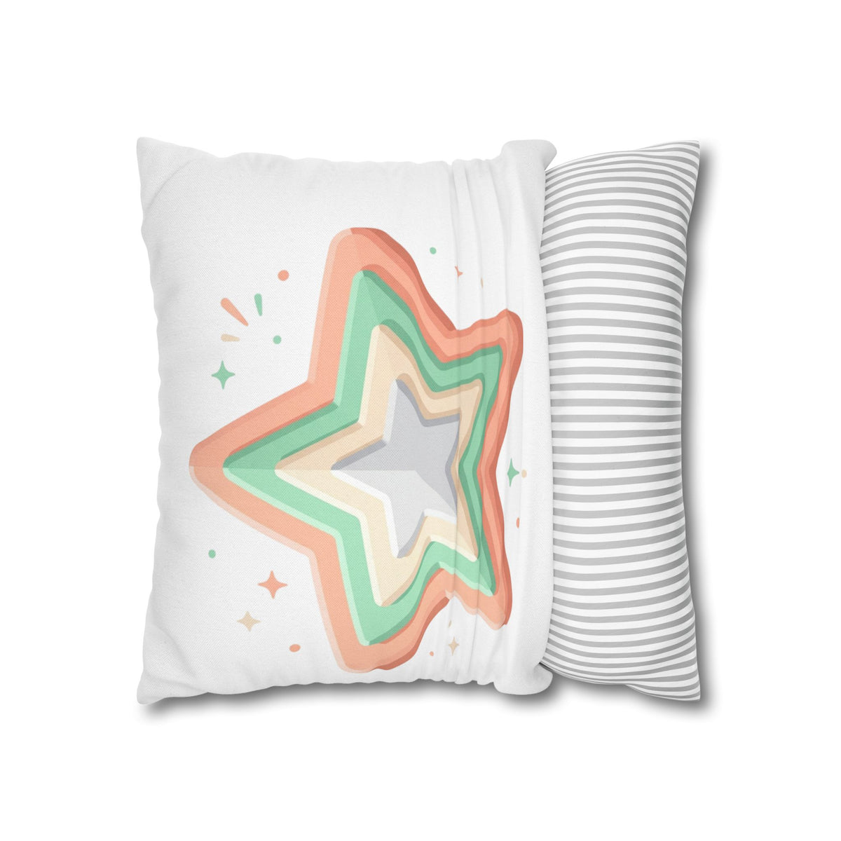 Star Shape Spun Polyester Square Pillowcase