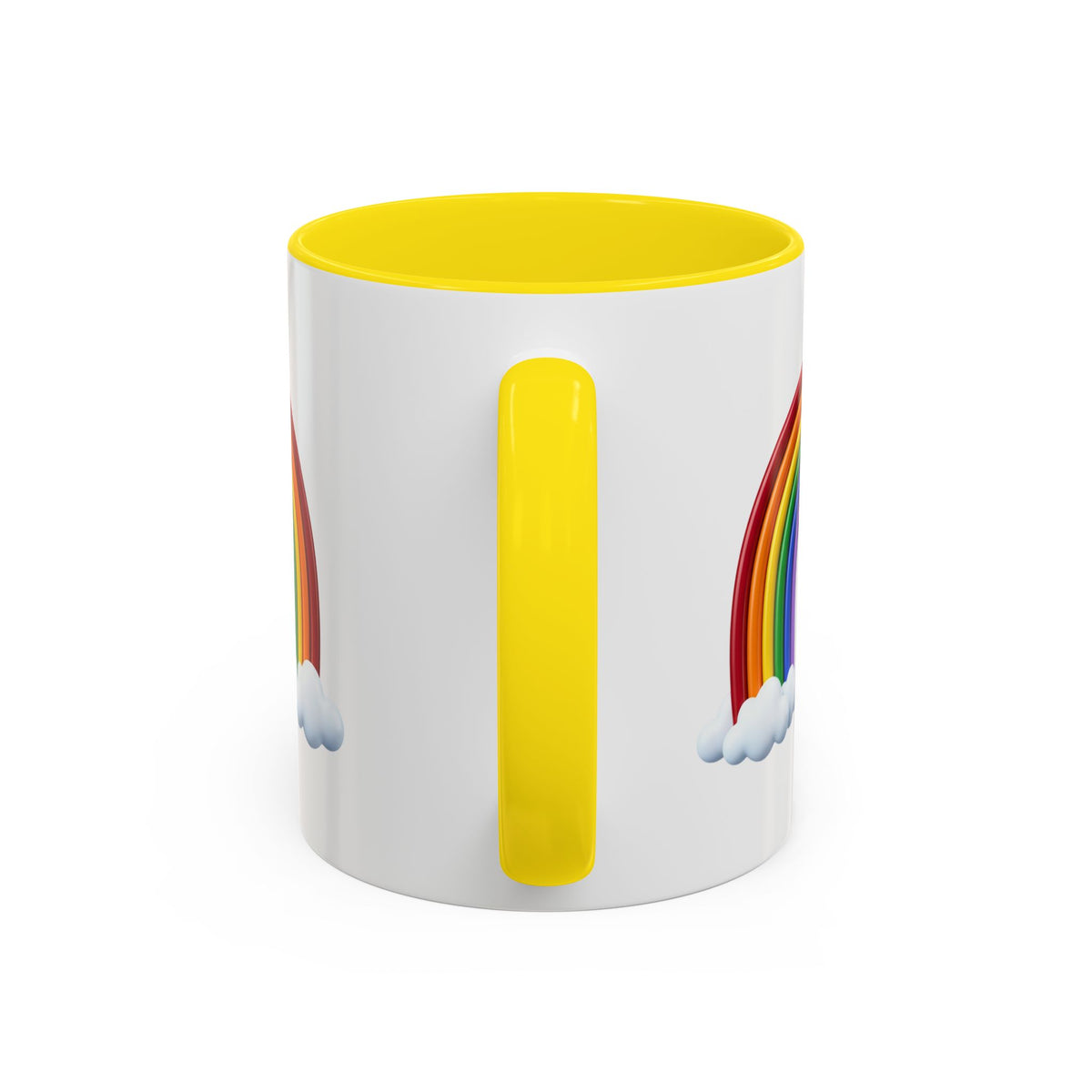 Rainbow Coffee Mug - Colorful Arc & Clouds Accent Mug (11/15oz)