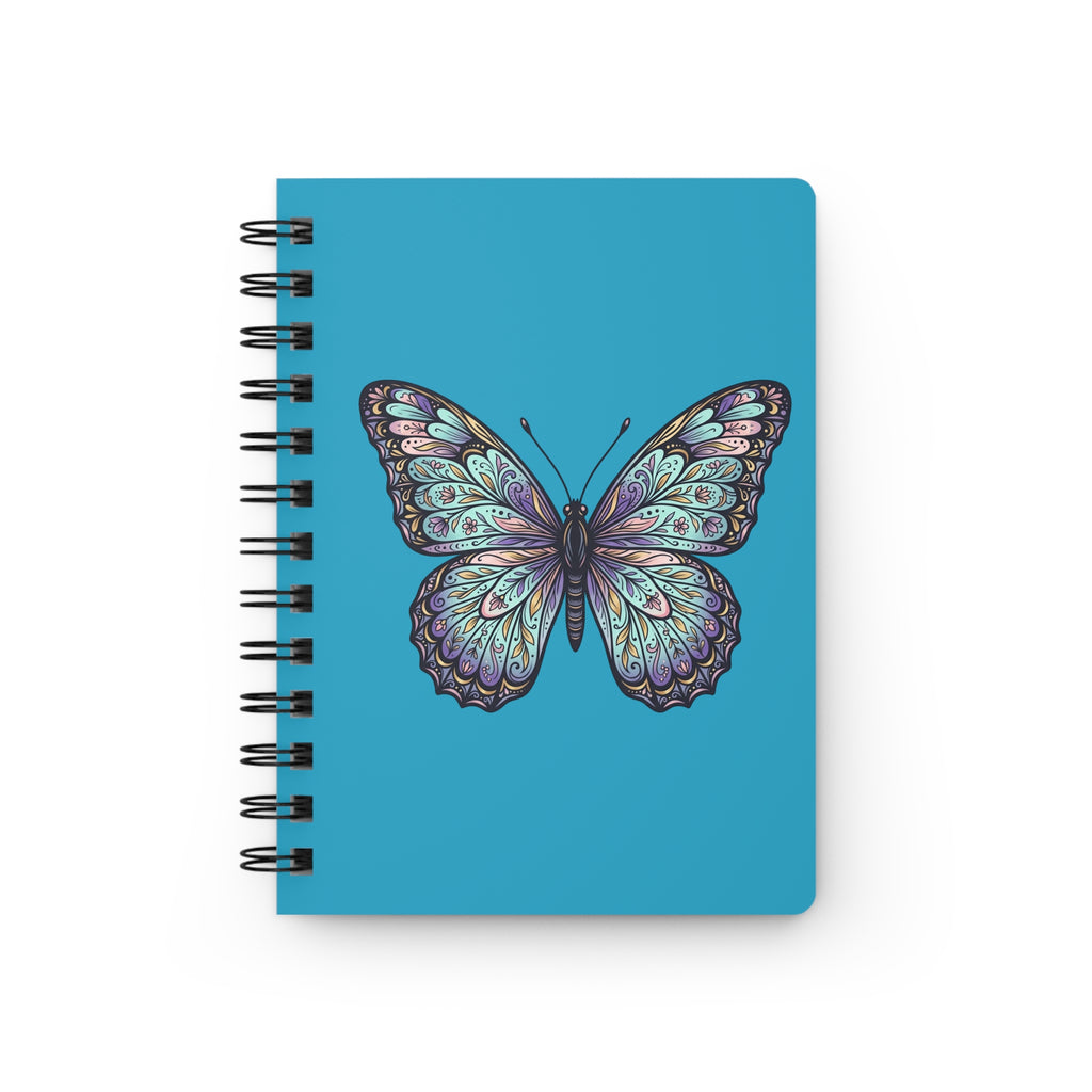 Turquoise Butterfly Design Spiral Bound Journal
