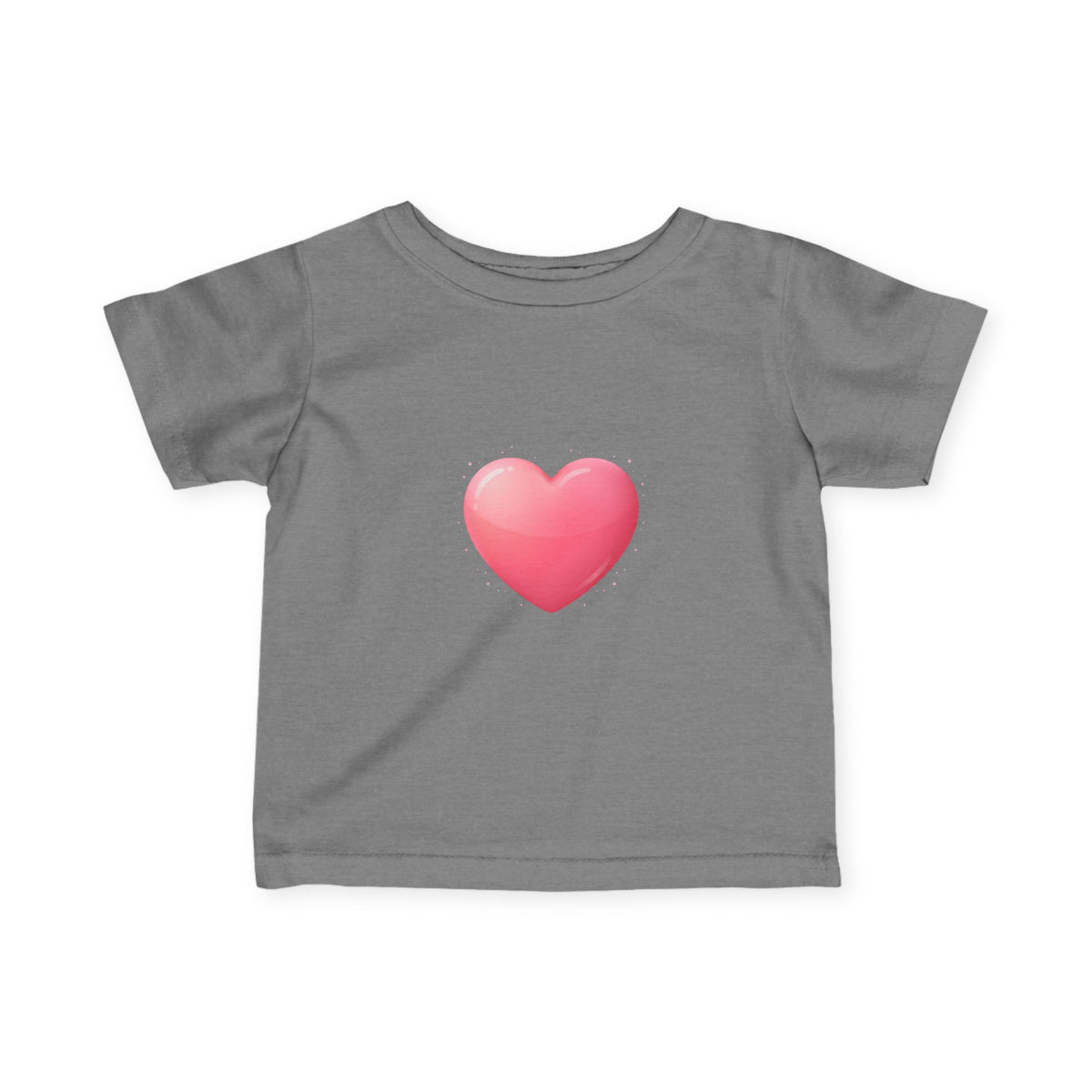 Infant Tee — Pink Heart Graphic Baby Shirt (Love Emoji)