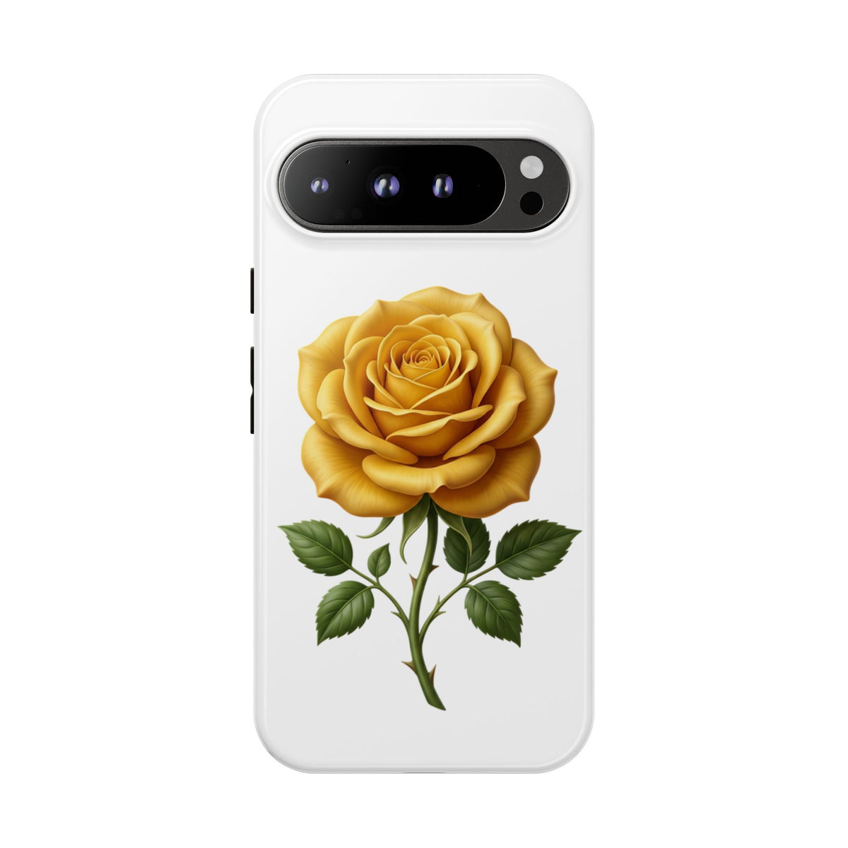 Yellow Rose Phone Case — Vintage Floral Tough Protective Cover