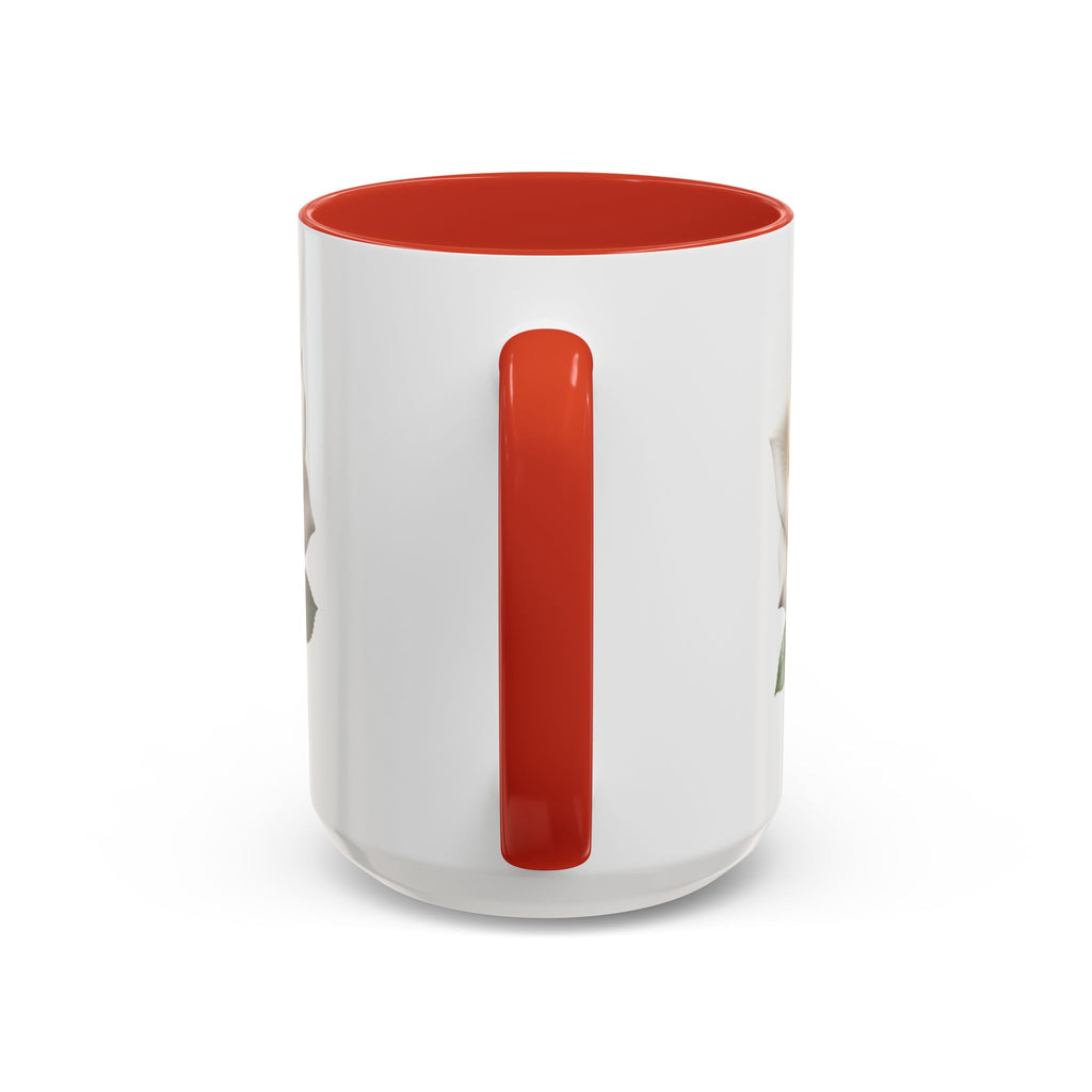 White Rose Accent Coffee Mug — Elegant Floral 11/15oz Ceramic