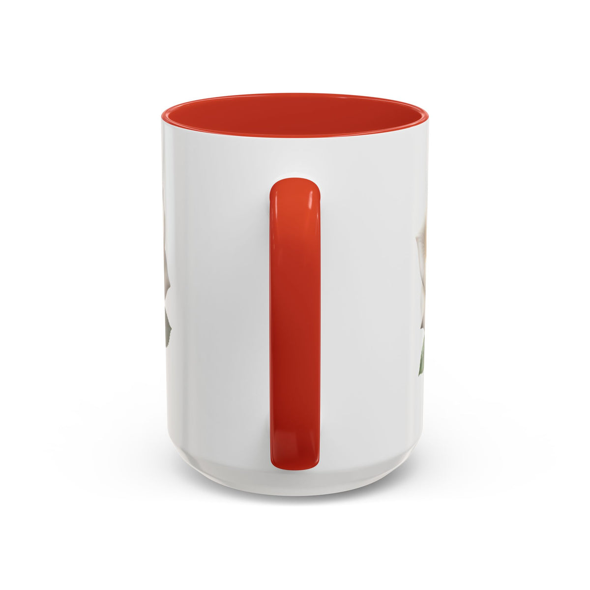 White Rose Accent Coffee Mug — Elegant Floral 11/15oz Ceramic