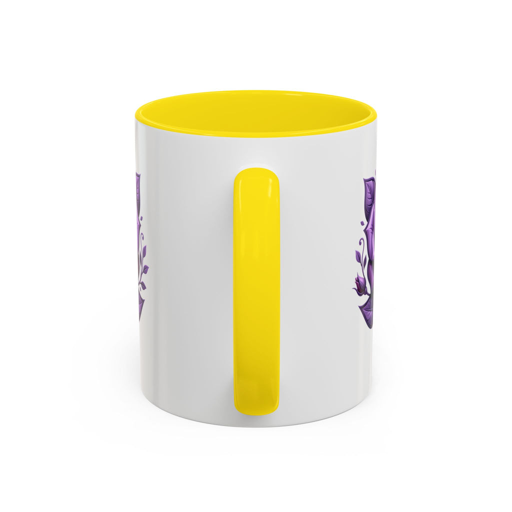 Purple Rose Accent Coffee Mug — Floral Gothic Tea Cup for Women & Gifts