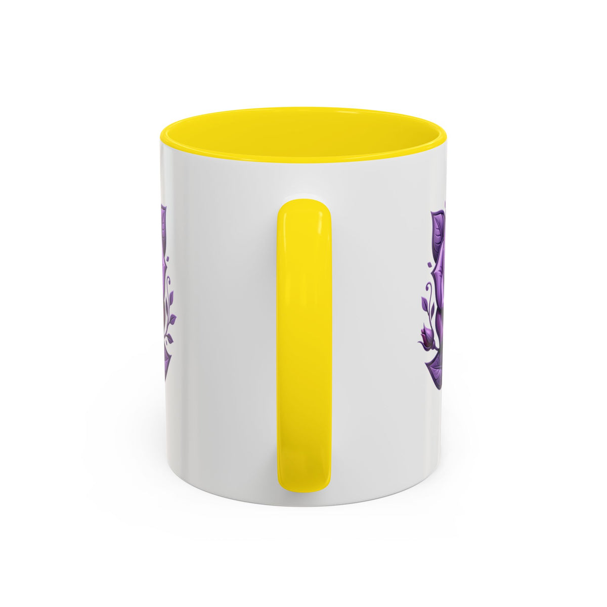 Purple Rose Accent Coffee Mug — Floral Gothic Tea Cup for Women & Gifts