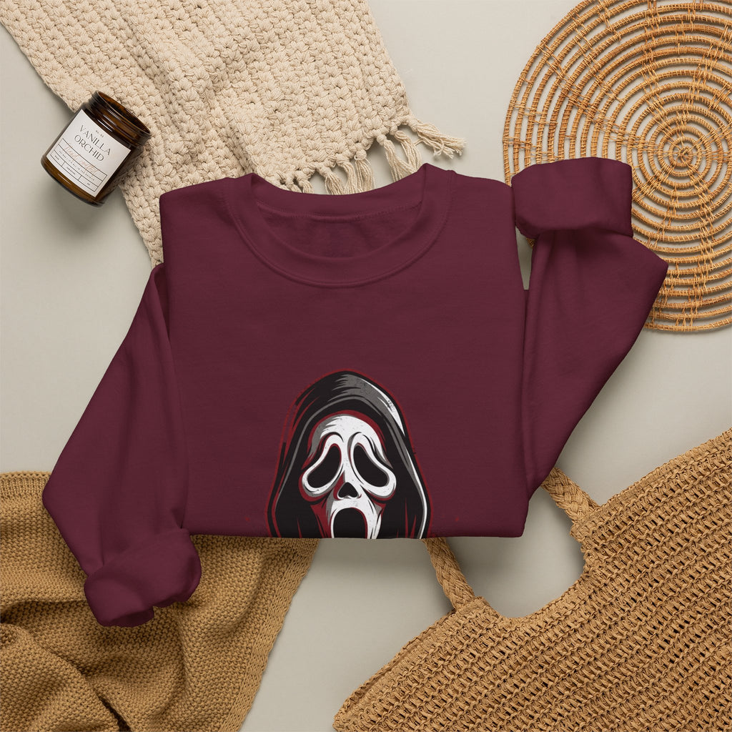 Scream Mask Crewneck Sweatshirt – Horror Ghostface Graphic