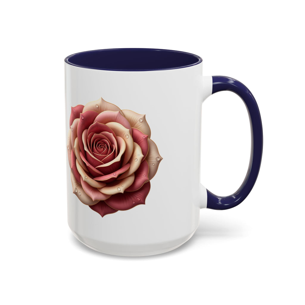 Rose Waterdrop Accent Coffee Mug — Floral 11/15oz