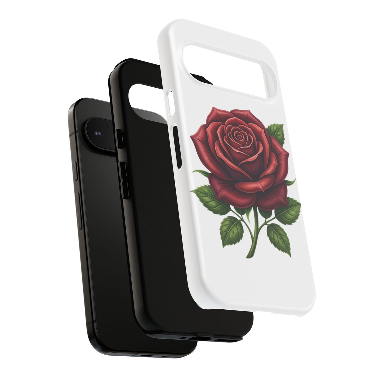 Rose Phone Case — Vintage Red Rose Floral Protective Cover