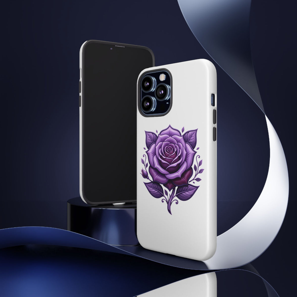 Purple Rose Tough Phone Case — Floral Protective Phone Cover