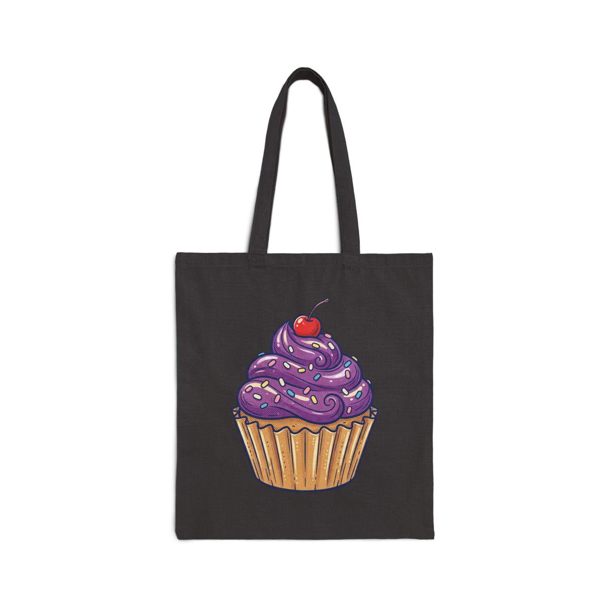 Purple Cupcake Cotton Canvas Tote Bag