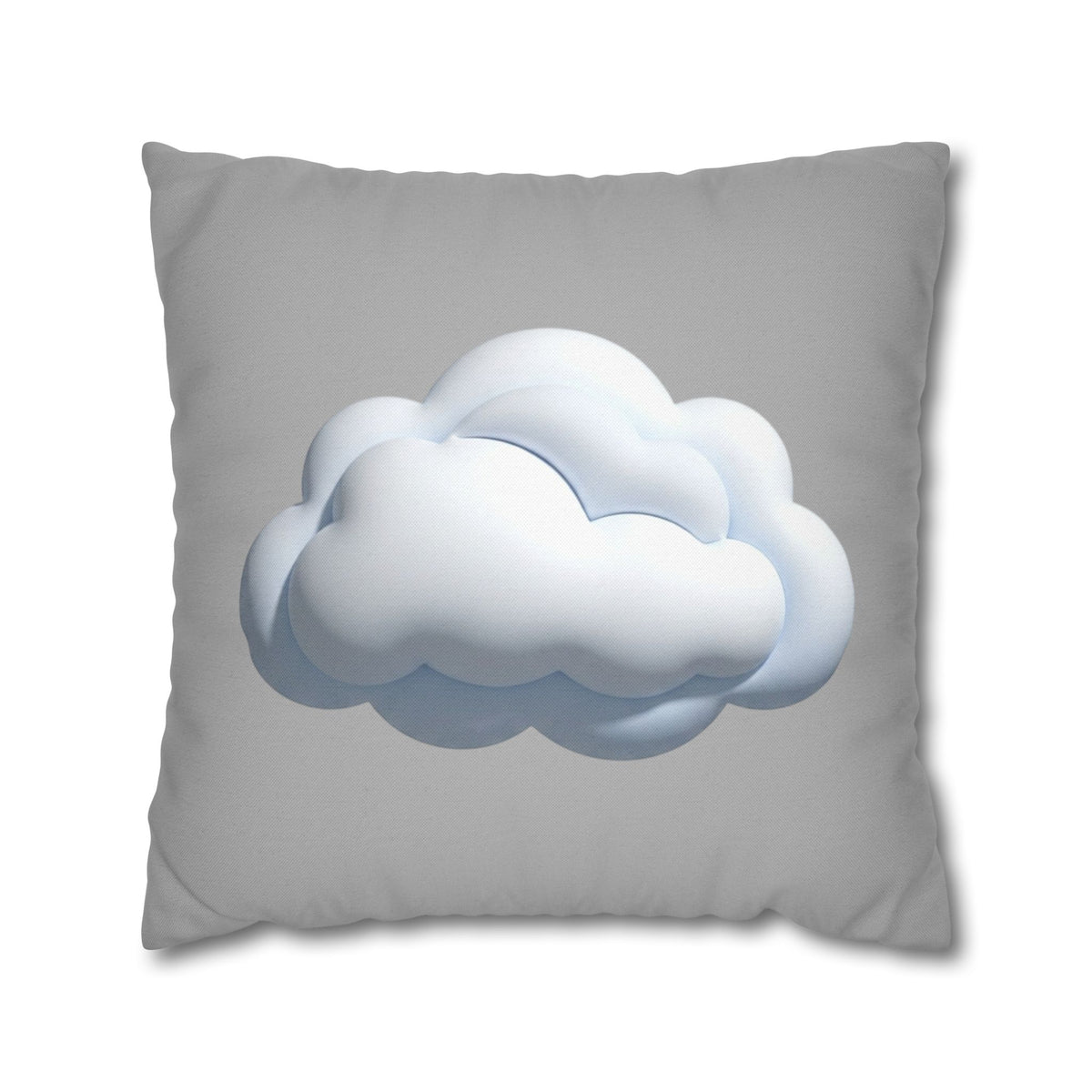 Cloud Throw Pillow Cover — Soft Light Gray Decorative Square Pillowcase