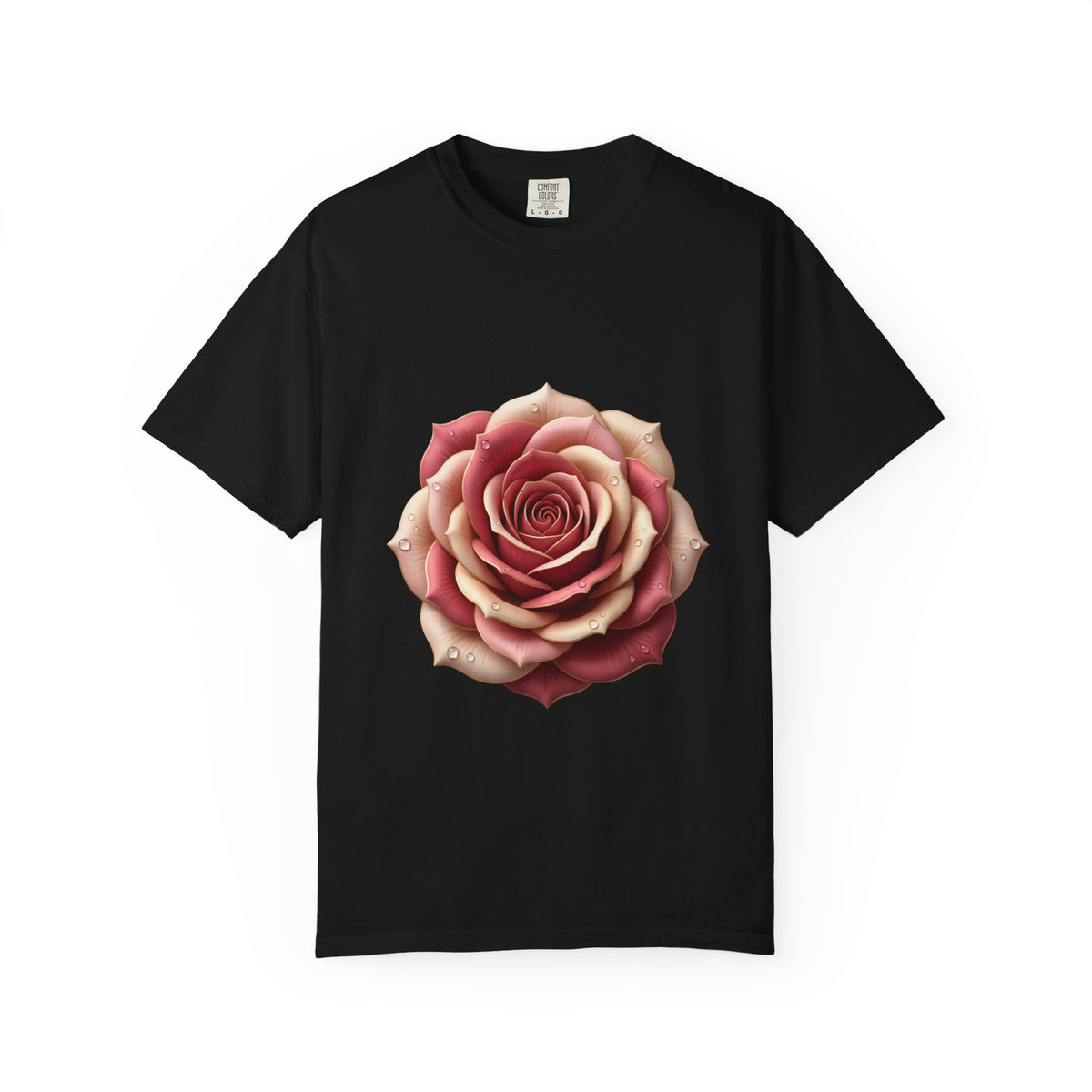 Rose Bloom Graphic T-Shirt — Realistic Pink Rose Floral Tee