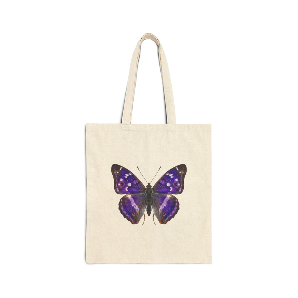 Purple Butterfly Canvas Tote Bag — Floral Nature Market Grocery Bag