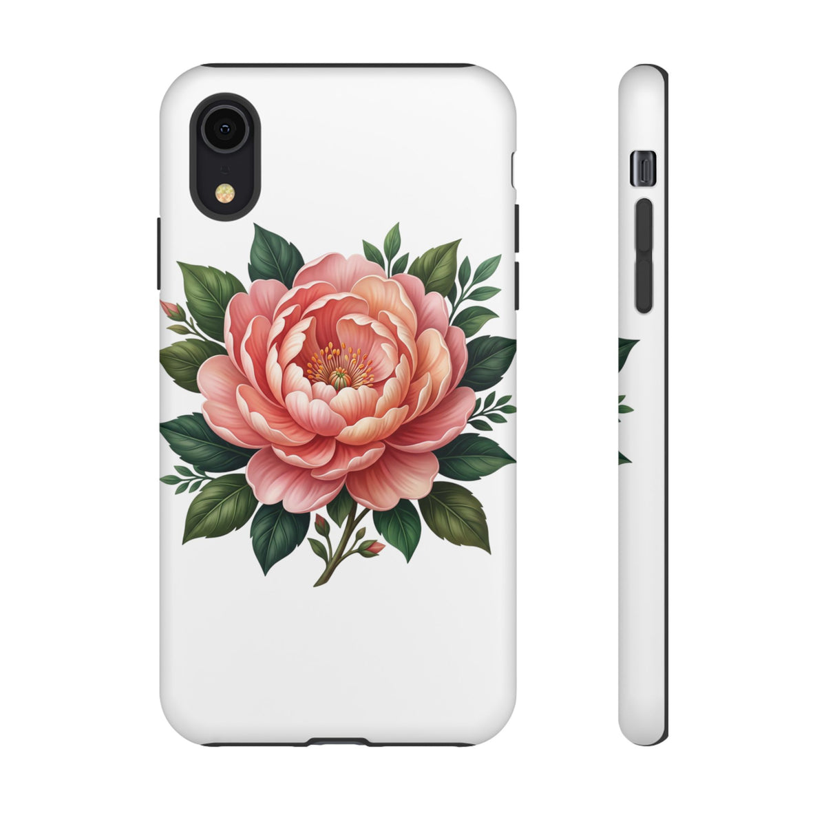 Floral Peony Tough Phone Case — Protective Botanical iPhone Cover