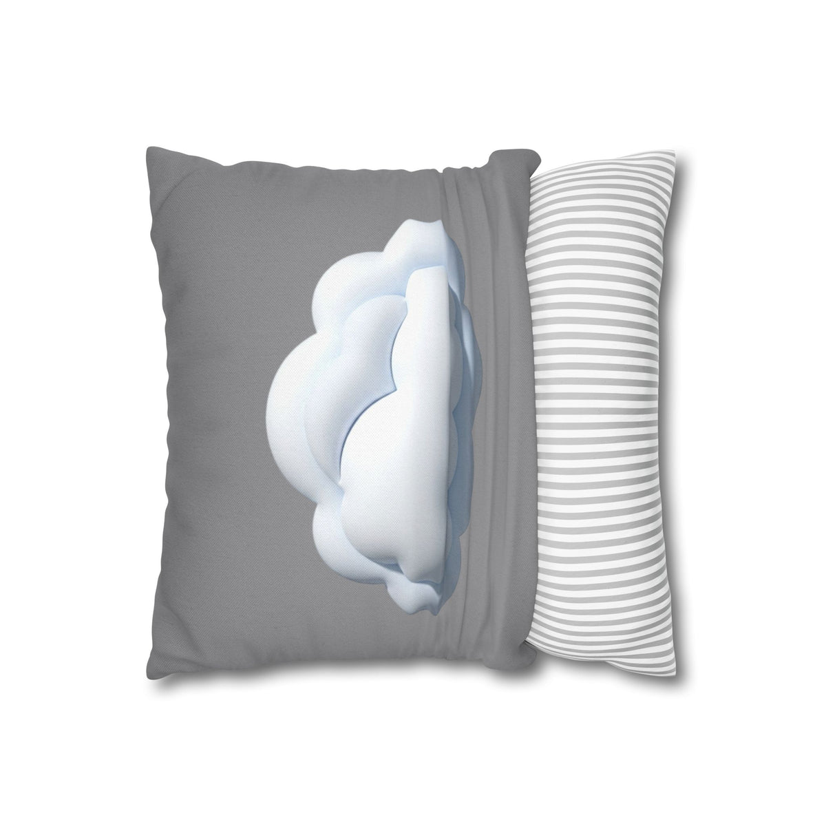 Cloud Graphic Pillowcase — Soft Grey Decorative Throw Pillow Cover
