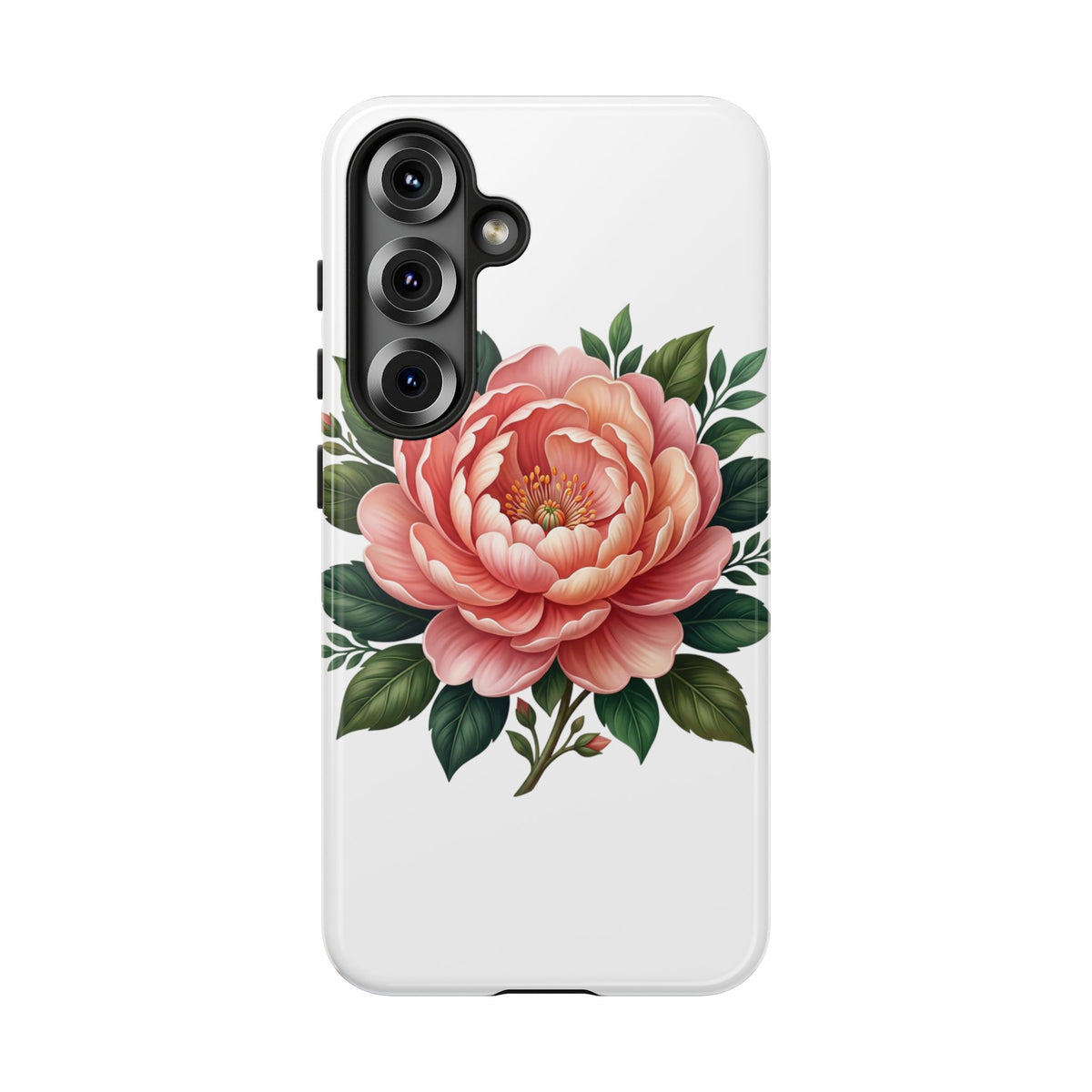 Floral Peony Tough Phone Case — Protective Botanical iPhone Cover