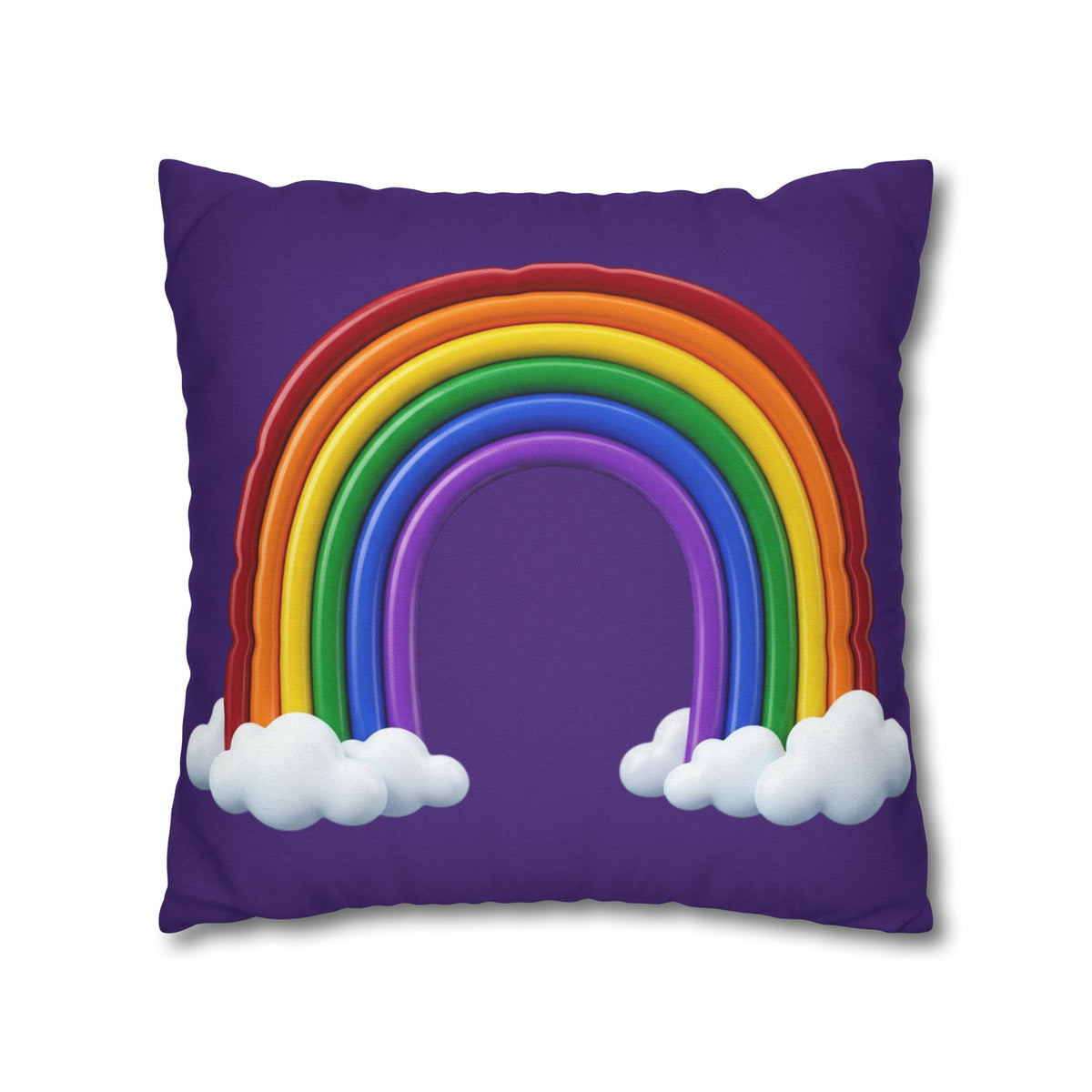 Rainbow Dark Purple Spun Polyester Square Pillowcase