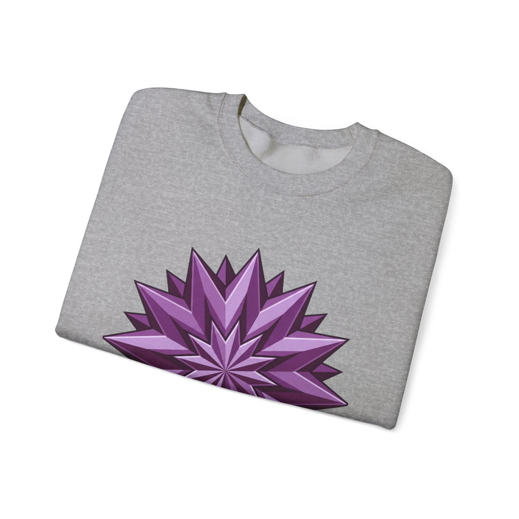 Purple Geometric Starburst Crewneck Sweatshirt
